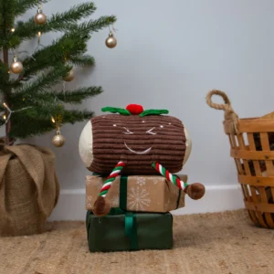 Christmas Plush dog toy Ann Yule Log
